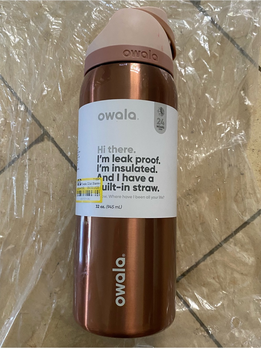 SEE IMAGES Owala 32oz FreeSip Water Bottle Tumbler In Good Company copper 32 oz